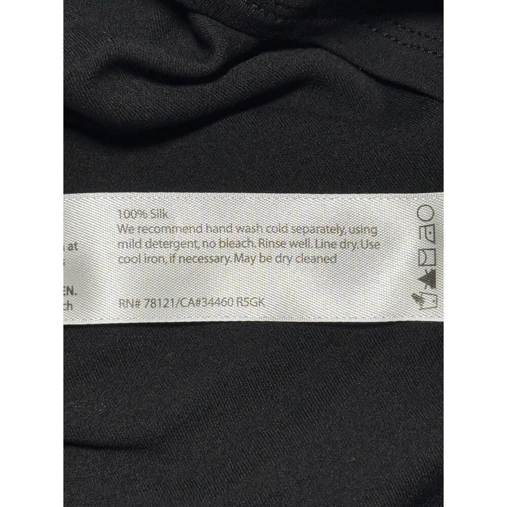 Eileen Fisher 100% Silk Blouse T-shirt Women's XL Black Minimalist Capsule Basic - Picture 7 of 7